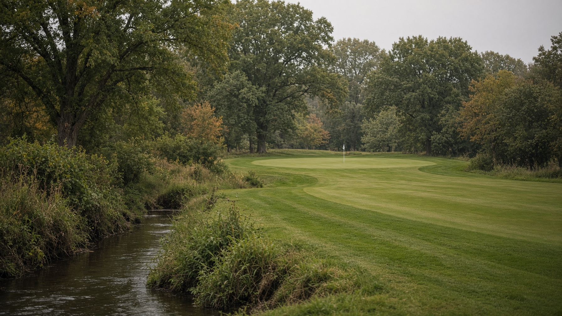 Open fairway and a flag